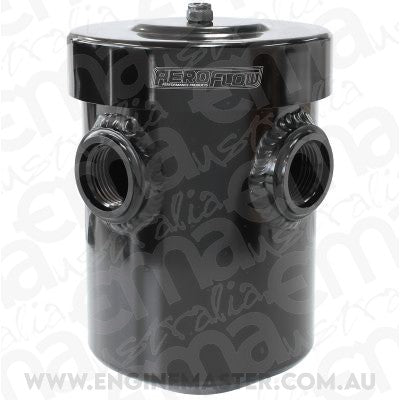 Aeroflow Performance Products AF77-1019BLK Dry Sump / Breather Tank Internal Baffling Can Vent to Atmo