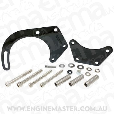 Aeroflow AF64-4017BLK Low Mount Alt Bracket Black B/B Chev with Short Water Pump
