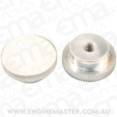 Aeroflow AF55-1010 Polished Billet Air Cleaner Nut 5/16" UNC Low profile with a tall step down to suit Full Flow Air Cleaner Lid