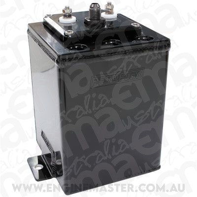 Aeroflow AF77-4055BLK SINGLE PUMP SURGE TANK SUITS 40mm FUEL PUMPS BLACK