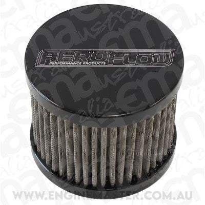 Aeroflow Performance Products AF77-2002BLK 8AN S/S Billet Breather with Female -8AN Re-Usable