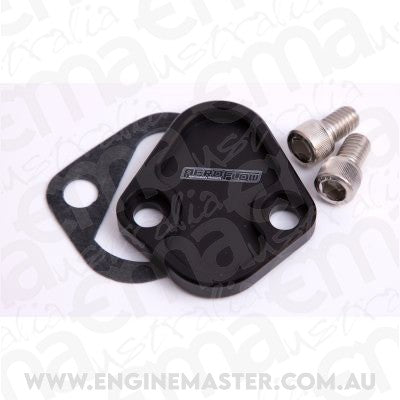 Aeroflow Performance Products AF64-2027BLK Billet Fuel Pump Block Off Black Chry BBC SBF BBF