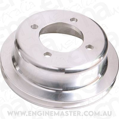 Aeroflow AF64-2024 Billet Crank V Pulley 4 Bolt Polished Suit 302 351C Ford