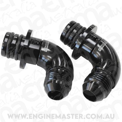Aeroflow AF72-5051 Ford 6R Trans Cooler Port Fittings Full Flow -8An
