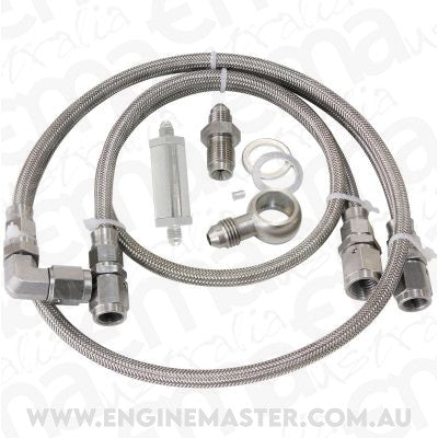 Aeroflow AF30-1000 Turbo Feed Oil Line Kit 30 Micron Filter Ford Ba-Bf