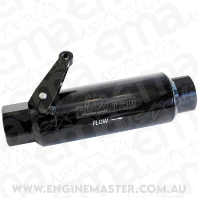 Aeroflow AF66-2051BLK -12ORB Inline Filter with Ballvalve Stainless Steel 60 Micr