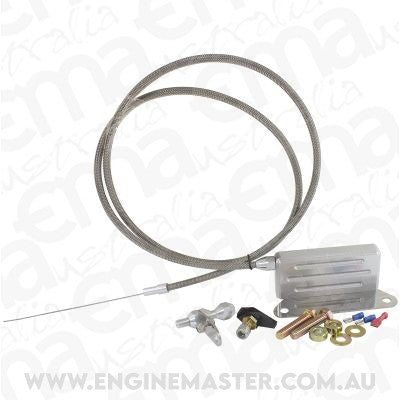 Kickdown Cable With Stainless Steel Cover & Chrome Ends (Suit GM TH400 Transmission)