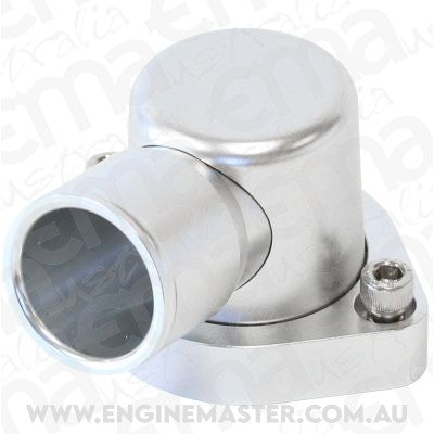 Aeroflow AF64-2039S Billet Thermostat Housing Silver 90 Deg suits 302 351C