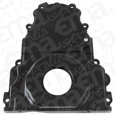 Aeroflow AF64-4361BLK Holden / Chev LS Billet 2 Piece Timing Cover Black Anodised