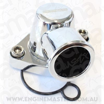 Aeroflow AF64-2056C 253 308 Holden Thermostat Housing Chrome No Heater Swive