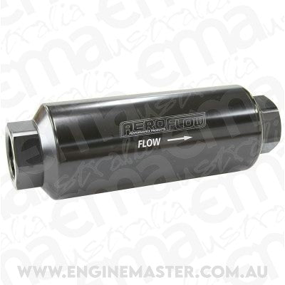 Aeroflow AF66-2043BLK-40 Aeroflow Pro Filter 40 Micron Black Female -12 ORB 2.4" x 7"