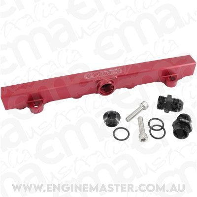AeroFlow AF64-2221 Mitsubishi Evolution 4-9 4G63 Billet EFI Fuel Rails - Red Suit 14mm Full Length Fuel Injectors -10ORB Ports
