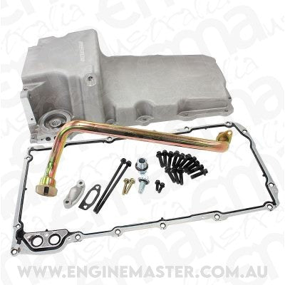 Aeroflow AF82-2301 GM LS Conversion Oil Pan (Cast Aluminium, Rear Sump, 5.85 Litre)