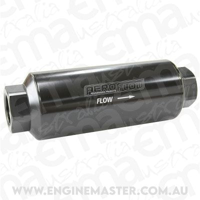 Aeroflow AF66-2043BLK-10 Aeroflow Pro Filter 10 Micron Black Female -12 ORB 2.4" x 7"