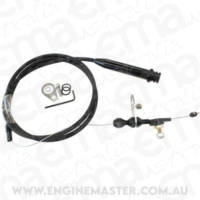 Kickdown Cable With Black Stainless Steel Cover & Black Ends (Suit GM TH700 & Early 4L60E Transmission)