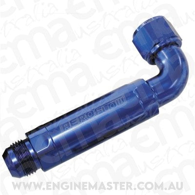 Aeroflow AF64-4100 -12AN 90 Deg to Inline Filter For Use with Dry Sump Pans