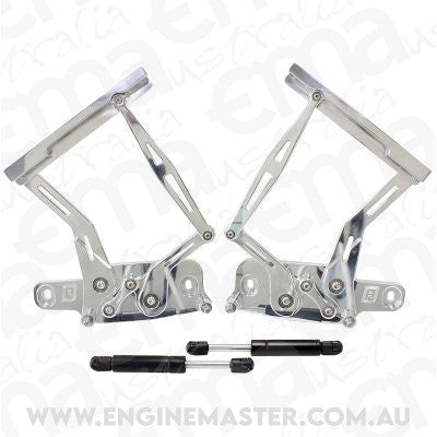 Aeroflow AF64-4128 Billet Bonnet Hinge Kit Polishlc - Lj - Holden Torana