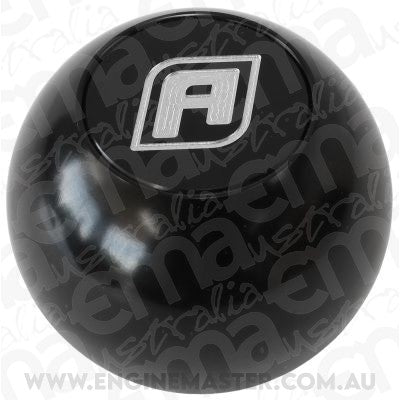Aeroflow AF72-9900BLK BILLET ROUND BLACK GEAR KNOB SHIFT SHIFTER BALL 1/2"-20