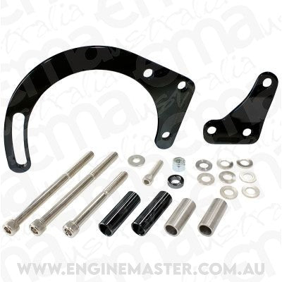 Aeroflow AF64-4010BLK Low Mount Alt Bracket Black S/B Chev with Long Water Pump