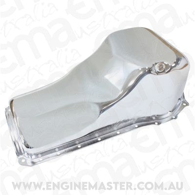 Aeroflow AF82-9310C Stock Oil Pan Ford 351C Front Sump Chrome