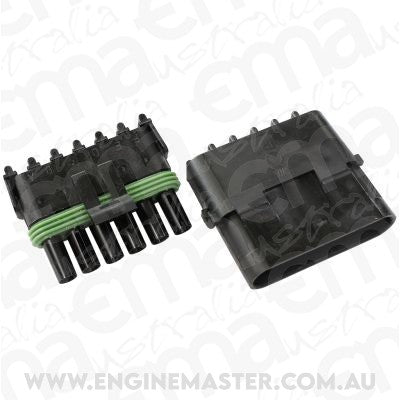 Aeroflow AF49-8506 Weatherpack 6 Pin Connector Male/Female Pins & Seals