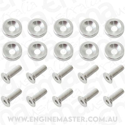 Aeroflow AF64-4365S Billet Dress Up / Fender Bolt (10 Pack) M6 x 1.00mm UHL 20mm