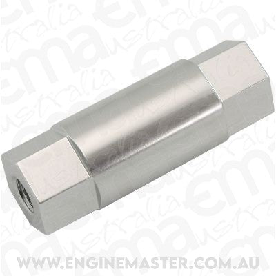 Aeroflow AF64-4385S M6 FEMALE HEX SPACER SILVER 1 PER PACK 40mm LENGTH