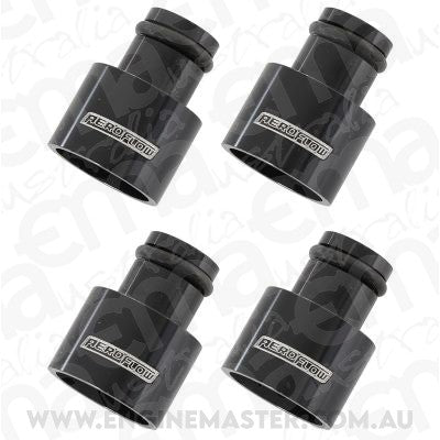 Aeroflow AF64-2885 ID Injector Adapter Short Suit 11mm Fuel Rail Black 4Pk