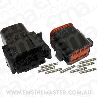 Aeroflow AF49-9008 Weathertight 8 Pin Connector Kit Deutsch Dt Style Black