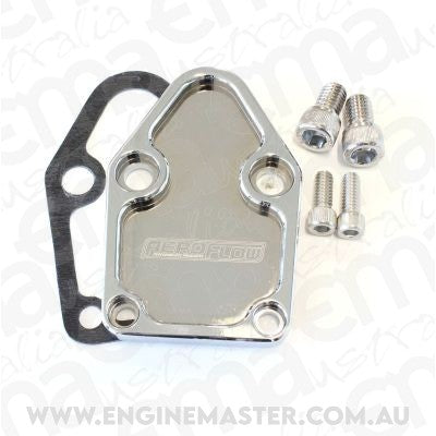 Aeroflow Performance Products AF64-2028C Billet Fuel Pump Block Off Plate Chrome suits SBC