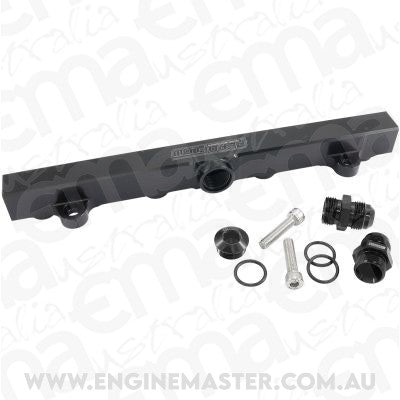 AeroFlow AF64-2221 Mitsubishi Evolution 4-9 4G63 Billet EFI Fuel Rails - Black Suit 14mm Full Length Fuel Injectors -10ORB Ports