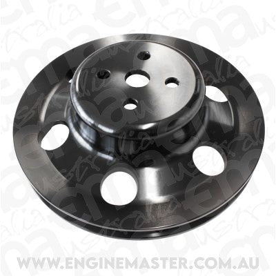 Aeroflow AF64-2023BLK Billet Water Pump V Pulley Black Suit 302 351C Ford