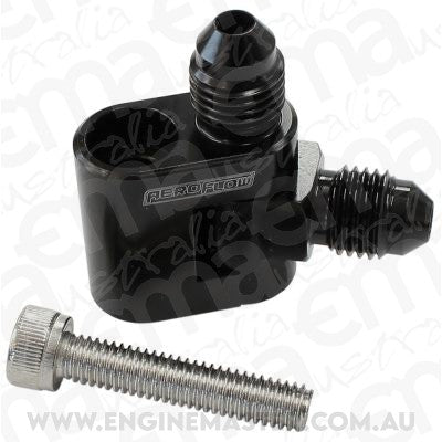 Aeroflow AF64-2188BLK Dual Swivel GM LS Water Cross Over Adapter 2 x -4AN Male
