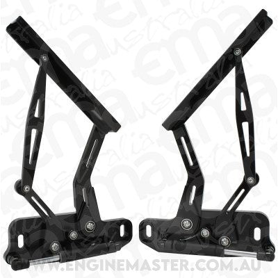 Aeroflow AF64-4122BLK Billet Bonnet Hinge Kit Black Hq-Wb Holden Lh-Uc Torana New