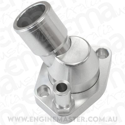 Billet 45Â° Swivel Thermostat Housing, Silver Finish (Suit Ford 289-351W)