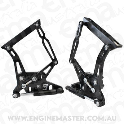 Aeroflow AF64-4105BLK Billet Bonnet Hinge Kit Black xr xy Ford Falcon Shiny Black
