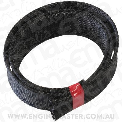 Aeroflow AF91-7553 1-1/2" 7.6M Heat Flex Braid Black Tight Weave High Coverag