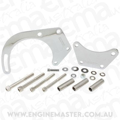 Aeroflow AF64-4017 Low Mount Alt Bracket Chrome B/B Chev with Short Water Pump