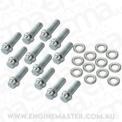 Aeroflow AF37-1200 3/8-16" Intake Bolts 1" UHL 12 Point Head Pack of  12