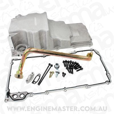 Aeroflow AF82-2300 GM LS Conversion Oil Pan - Extra Clearance (Cast Aluminium, Rear Sump, 5.85 Litre)