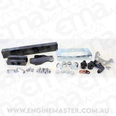 Aeroflow AF64-2104BLK Rotary Fuel Rail Kit Series 6 7 & 8. for Mazda Rx7 Black