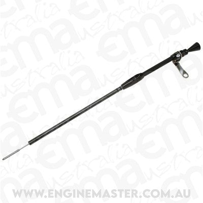 Aeroflow AF64-2112BLK 302-351C Clev Engine Dipstick Billet Handle S/S Braided Tube
