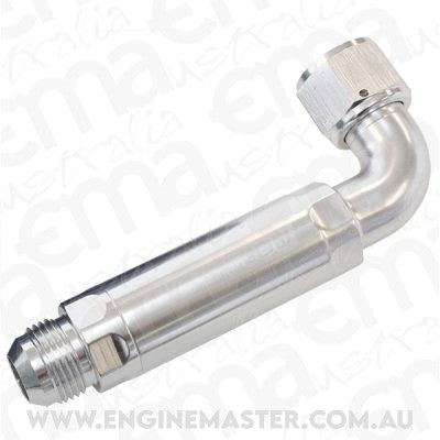 Aeroflow Performance Products AF64-4100S 12AN 90 Deg to Inline Filter For Use with Dry Sump Pans
