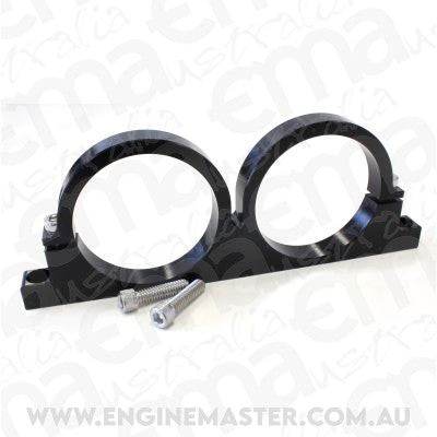 Aeroflow AF66-2246BLK Aeroflow Billet Dual Bracket For 2.5" Diam Filter AF64-2150