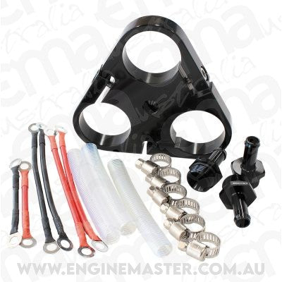 Aeroflow Performance Products AF59-4053BLK Aeroflow Triple 40mm Pump Bracket Stalk & In Tank Hose