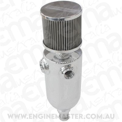 Aeroflow AF77-1030 Universalersal Breat Tank 2x -8ORB 6.5x3.5" S/S Billet Breather