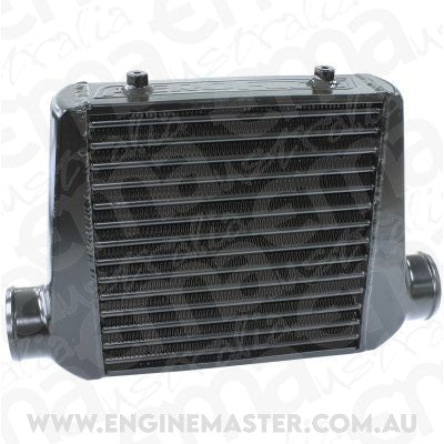 Aeroflow AF90-1002BLK 280 x 300 x 76mm 3" In/Out Aluminium Intercooler Black