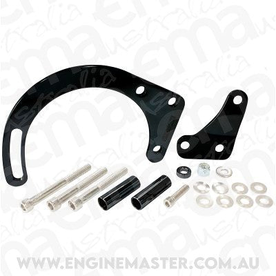 Aeroflow AF64-4015BLK Low Mount Alt Bracket Black S/B Chev with Short Water Pump