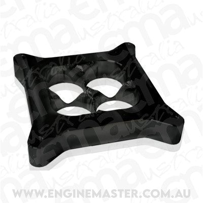 Aeroflow AF64-2044BLK Velocity Carb Spacer 4150 1" Black Bolton Horsepower Square
