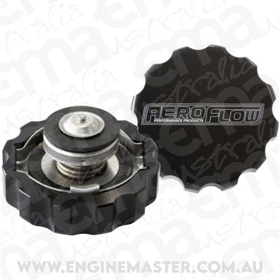 Aeroflow AF64-5032BLK Billet Radiator Cap 32mm 1.1B Complete with Billet Cover
